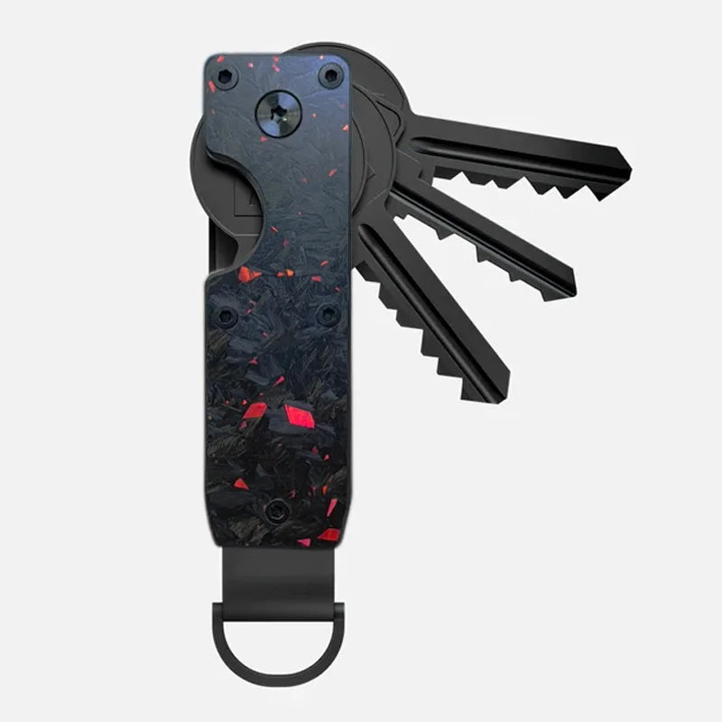 Howlera Compact Key Organizer — Slim Metal Keychain Holder (Holds 1–5 Keys)