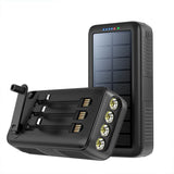 Howlera Solar & Hand-Crank Power Bank — Waterproof Emergency Charger with Flashlight & SOS