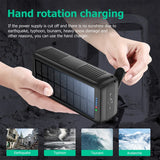 Howlera Solar & Hand-Crank Power Bank — Waterproof Emergency Charger with Flashlight & SOS
