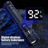 Howlera 2000-Lumen Zoomable Flashlight — USB Rechargeable Torch with Battery Display