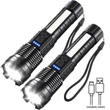 Howlera Dual-Beam LED Flashlight — Handheld Spotlight + COB Work Light, 7 Modes, USB Rechargeable